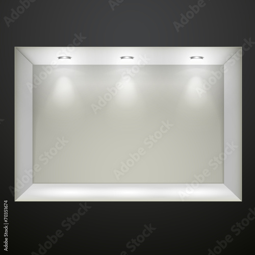 black wall with empty niche