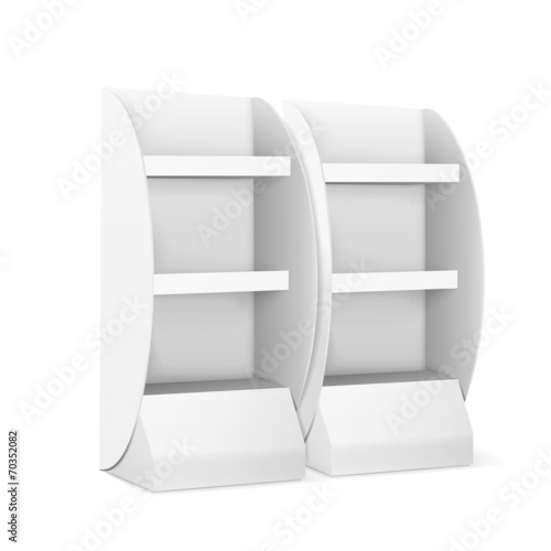 blank displays with shelves