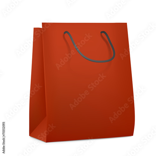 red blank shopping bag