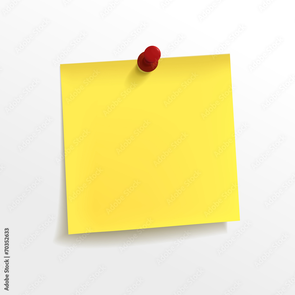 blank yellow note paper with pin blank yellow note paper with pin
