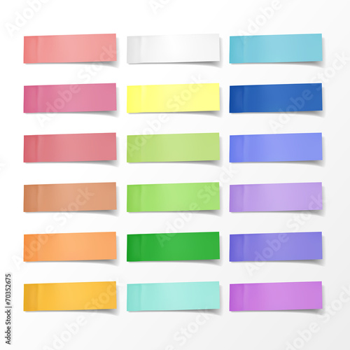 blank colorful sticky notes set