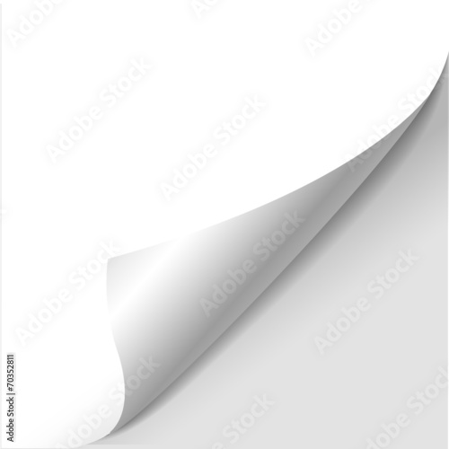 blank sheet of paper with page curl