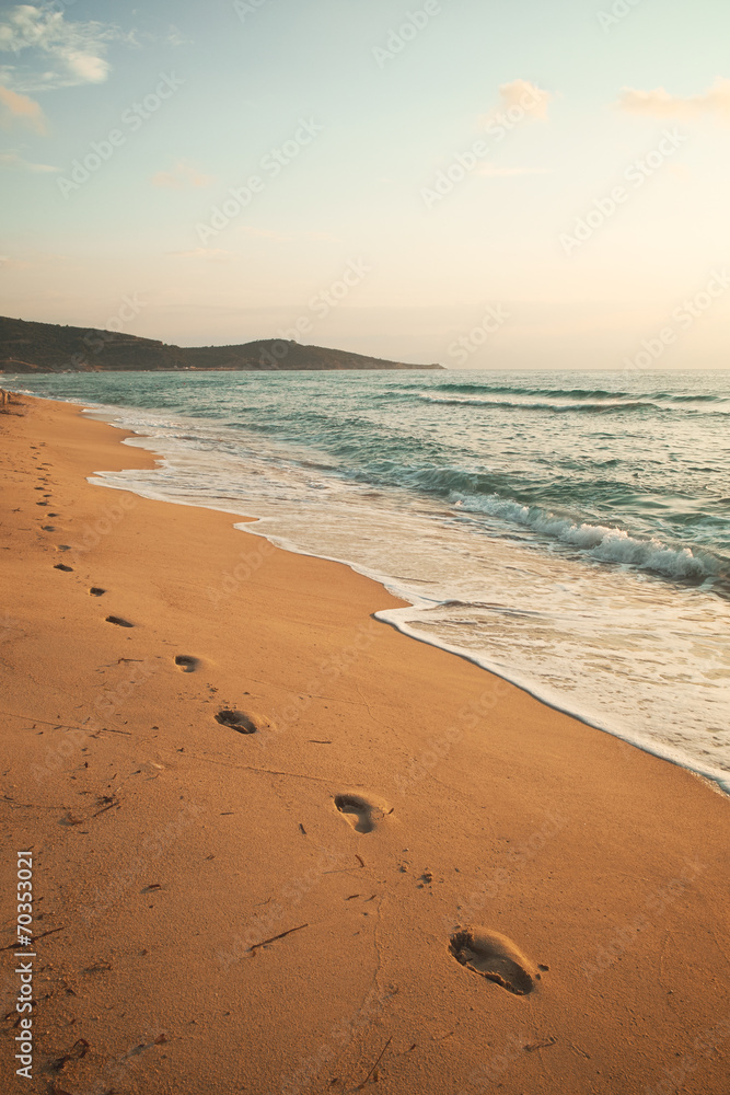 Footprints in beach