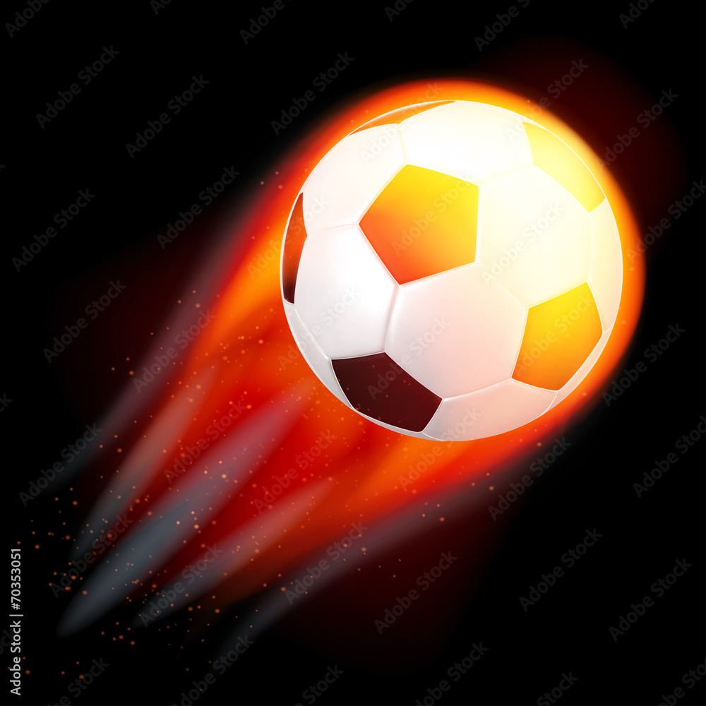 Obraz premium Soccer Ball on Fire
