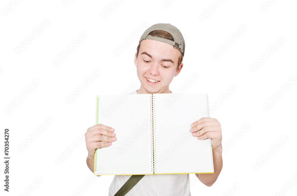 Young student isolated on the white background Young student isolated on the white background