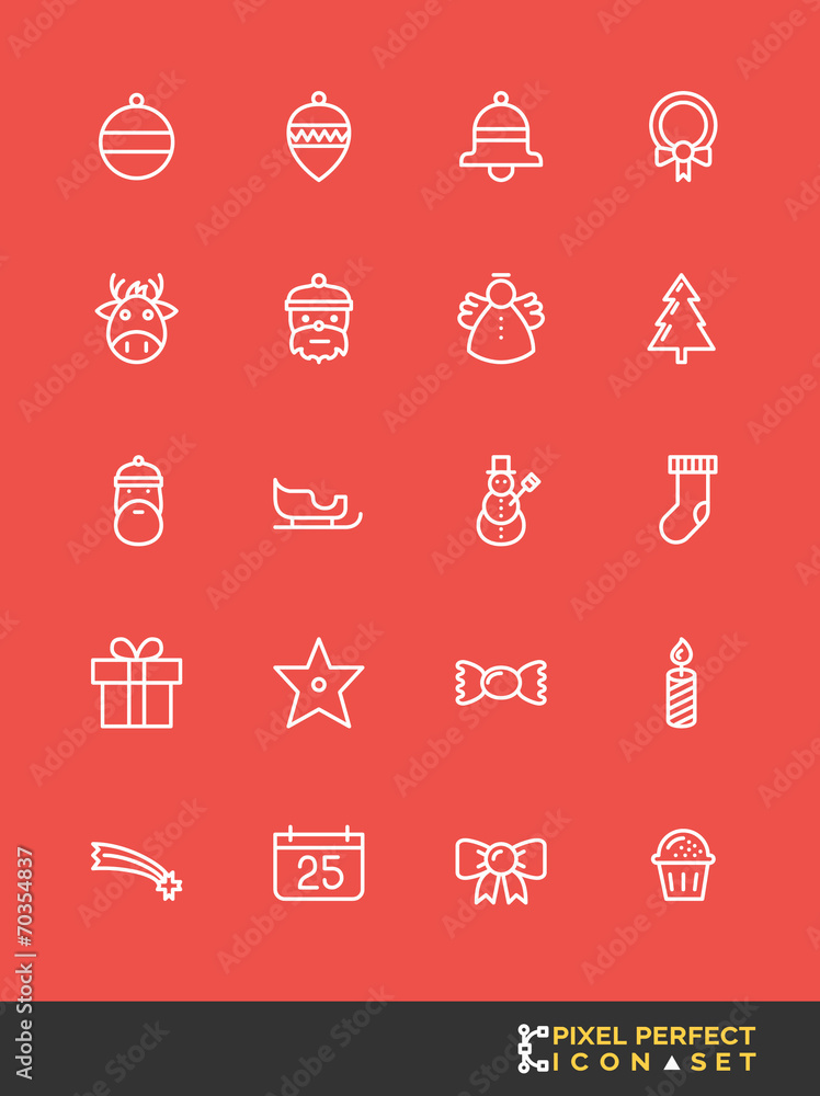 Christmas Icon Set | Pixel Perfect Icon Set Christmas Icon Set | Pixel Perfect Icon Set
