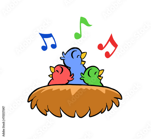 Singing Birds in Bird's Nest