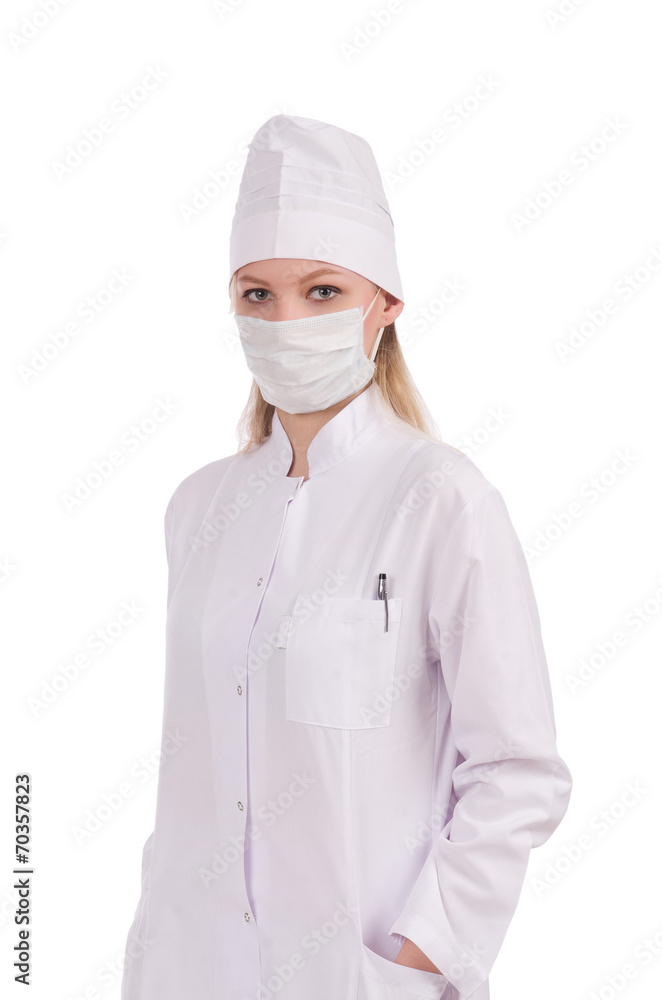 Woman doctor isolated on the white Woman doctor isolated on the white