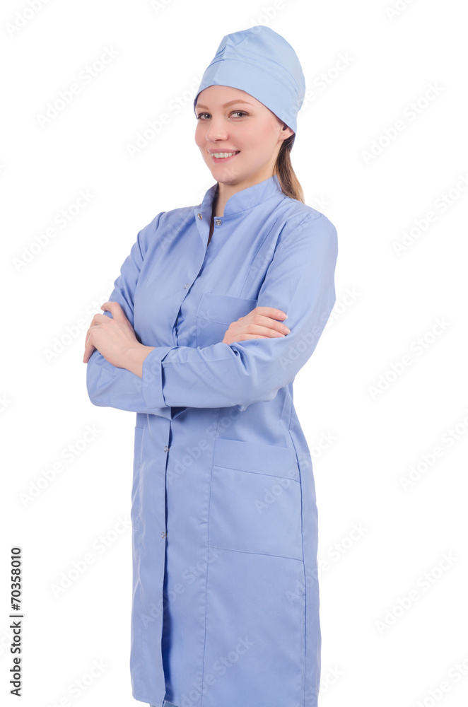 Woman doctor isolated on the white Woman doctor isolated on the white