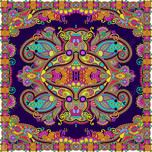 Traditional ornamental floral paisley bandanna