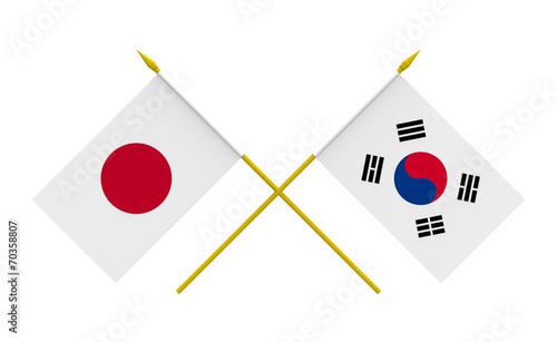 Flags, Japan and Republic of Korea