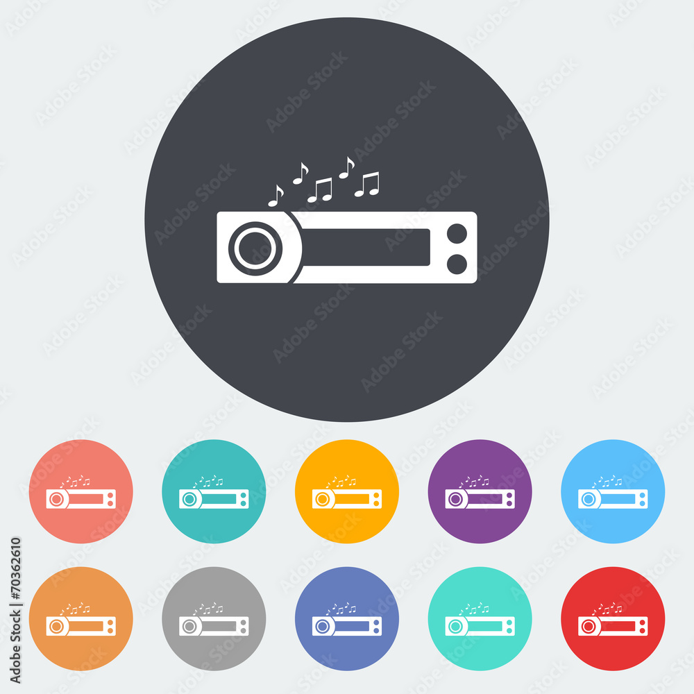 Car radio icon. Car radio icon.