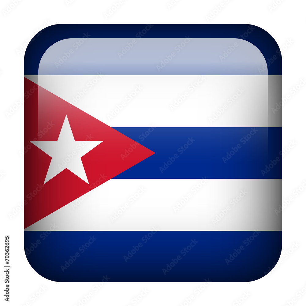 Cuba square flag button Cuba square flag button