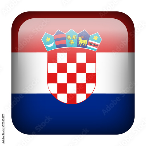 Croatia square flag button