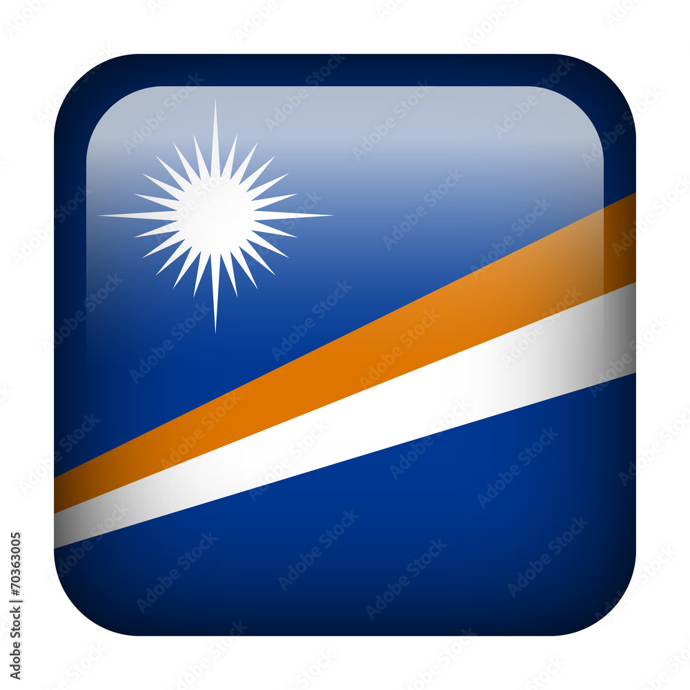 Obraz premium Marshall Islands square flag button