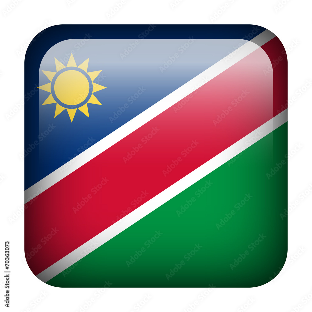 Obraz premium Namibia square flag button