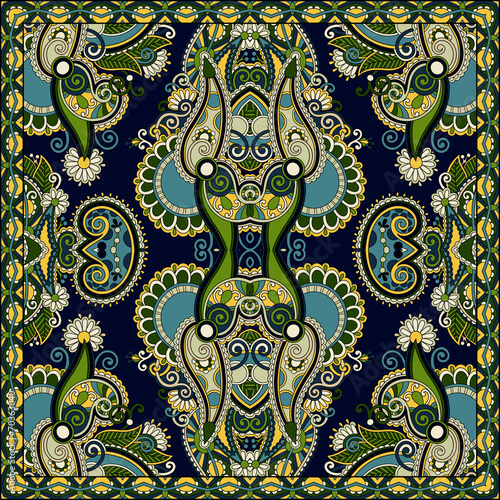 Traditional ornamental floral paisley bandanna