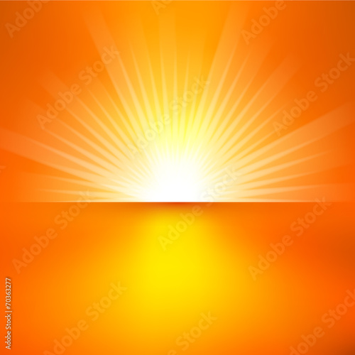 Bright sunbeams, shiny summer background