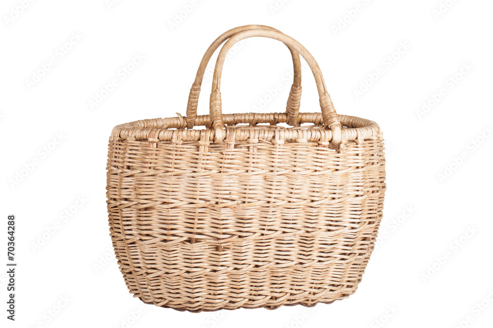 basket with two handles isolated on a white background