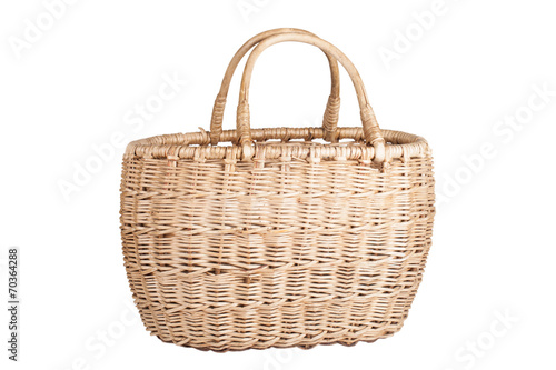 basket with two handles isolated on a white background