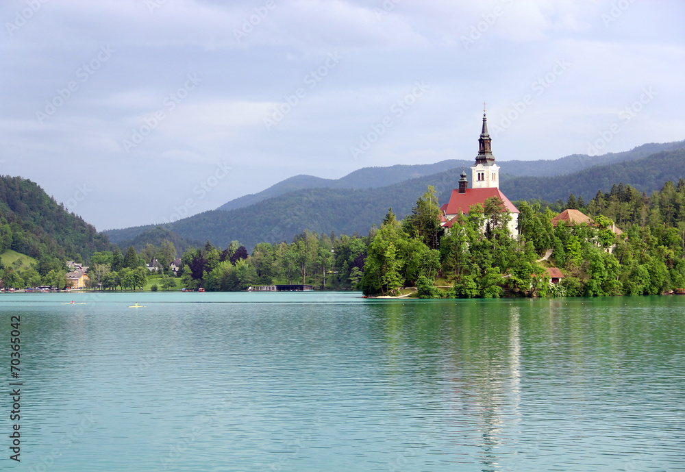 Assumption of Mary Pilgrimage Church and Bled lake, Slovenia
