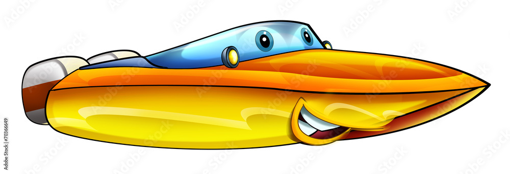 Cartoon motor boat - illustration for the children Stock Illustration