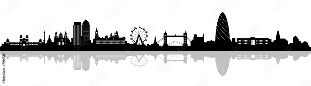Skyline London Schatten - obrazy, fototapety, plakaty 