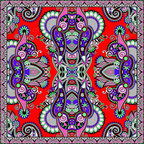 Traditional ornamental floral paisley bandanna