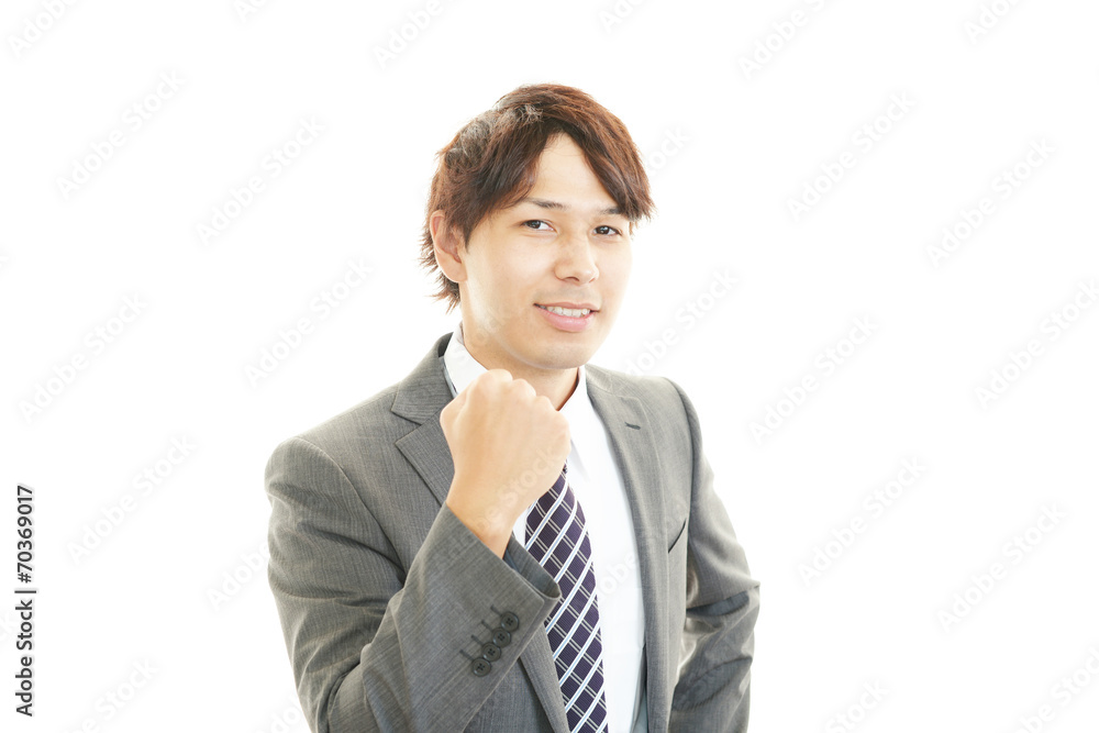ガッツポーズのビジネスマン ガッツポーズのビジネスマン