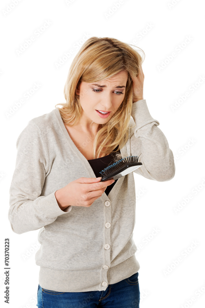 Woman loosing hair Woman loosing hair