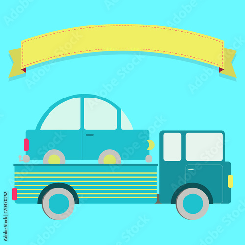 Truck towing car