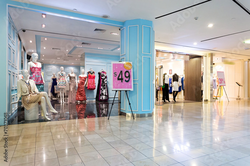 clothes display in the fashion store