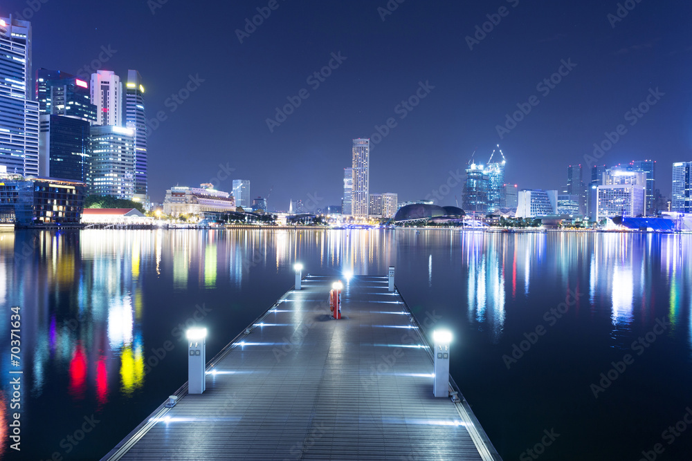 Fototapeta premium night cityscape of modern city