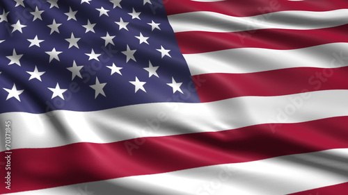 flag of USA with fabric structure; looping