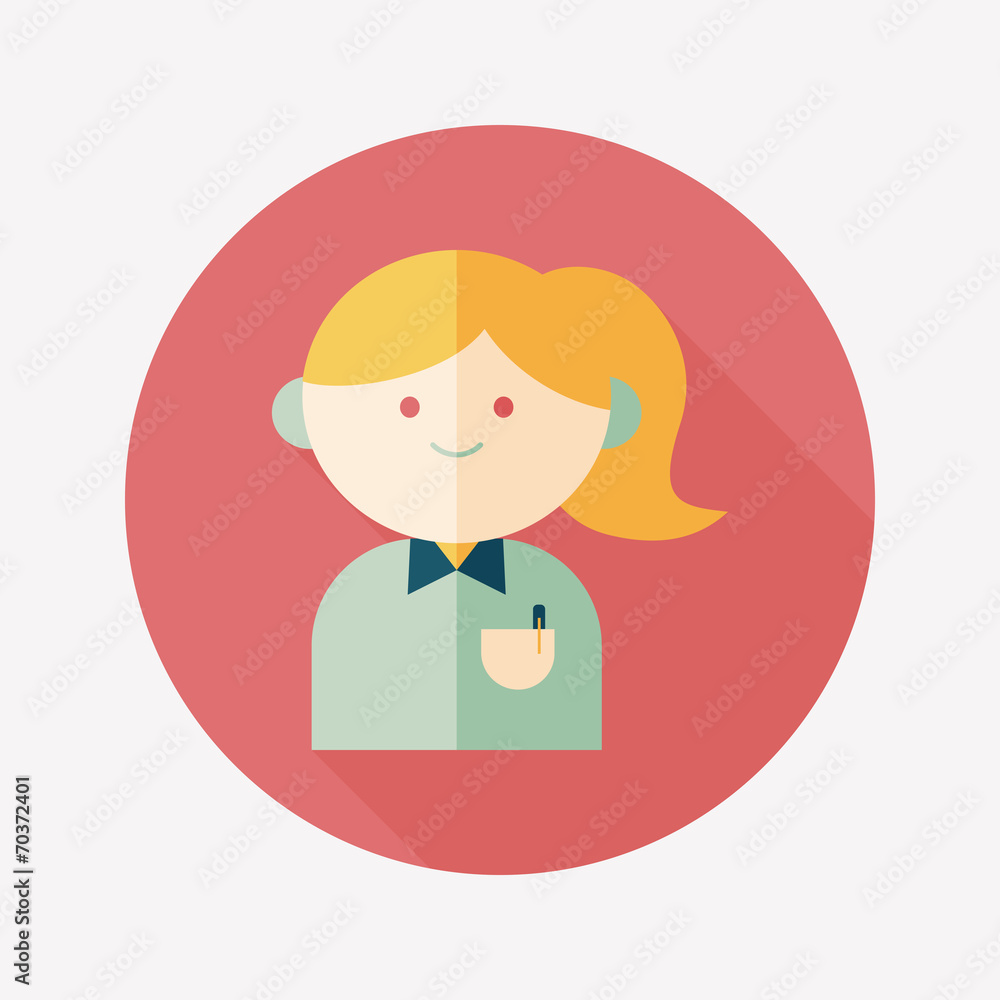 businesswoman flat icon with long shadow,eps10 businesswoman flat icon with long shadow,eps10