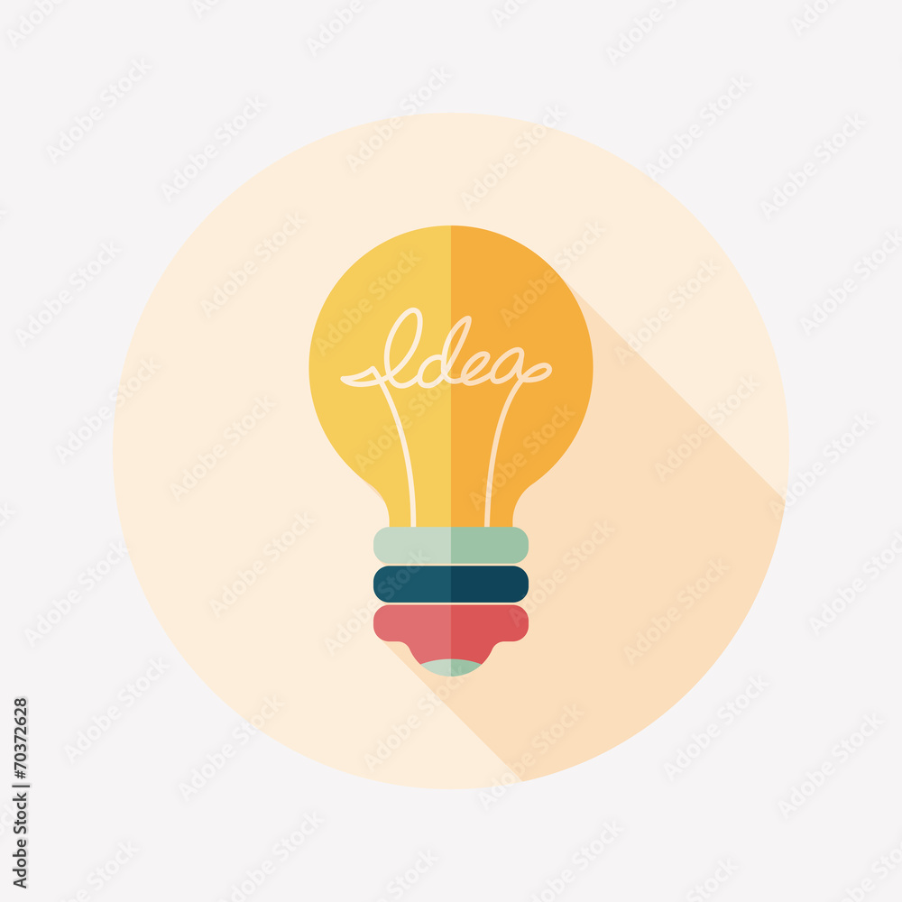 Light bulb flat icon with long shadow,eps10 Light bulb flat icon with long shadow,eps10