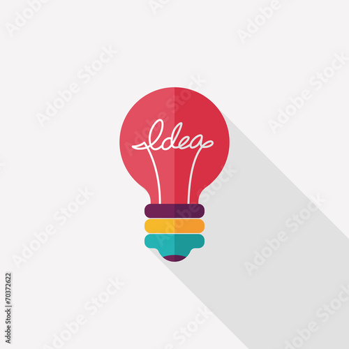 Light bulb flat icon with long shadow,eps10