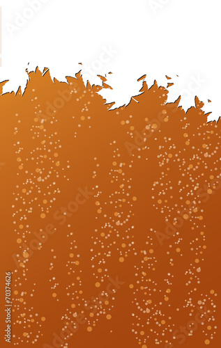 Beer background with leaves as foam