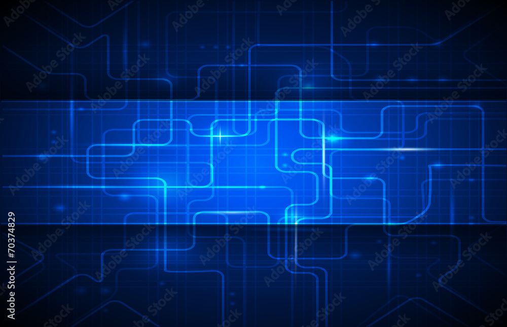 Abstract hi-tech blue background. Vector illustration.