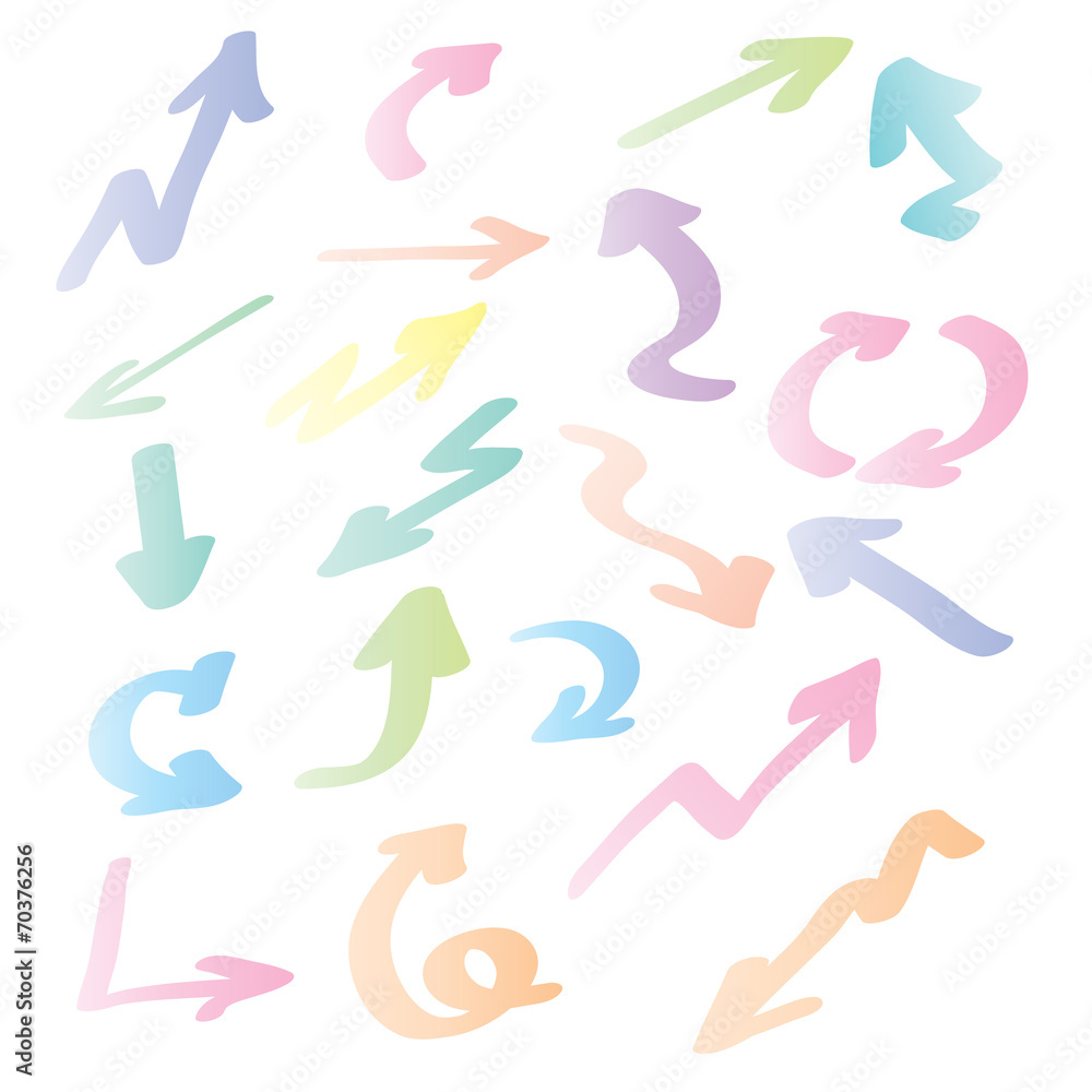 Set of colored arrows pointers. Set of colored arrows pointers.