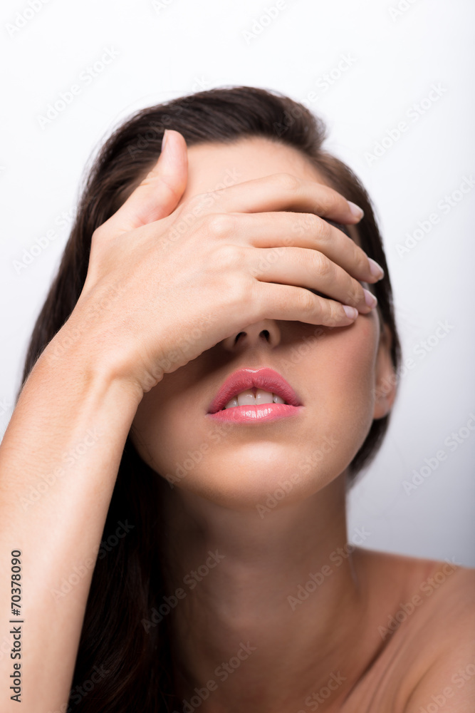 Covering eyes Covering eyes