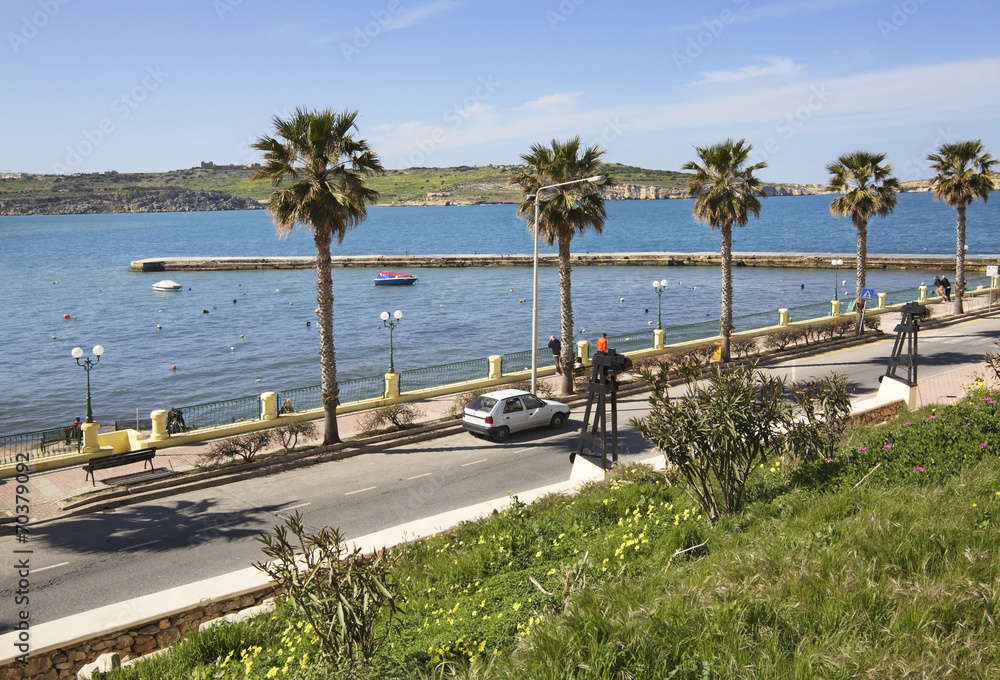 Embankment in Bugibba. Malta