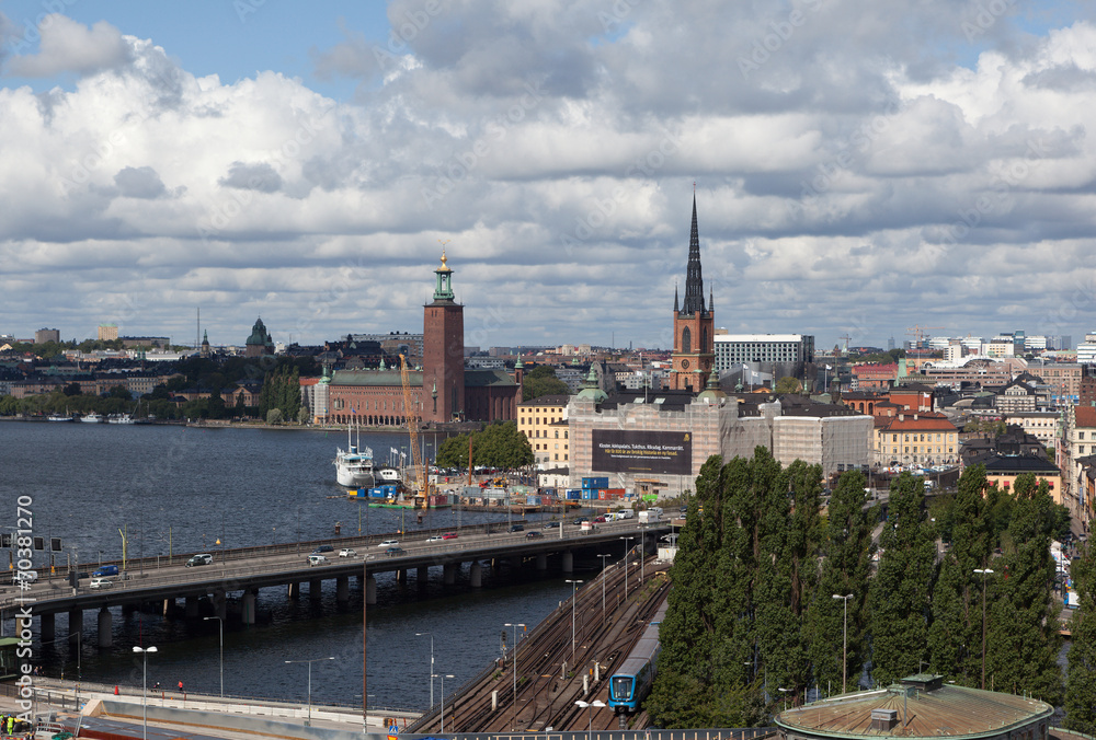 Вид на Стокгольм со смотровой площадки Катарина Хисс. Швеция
