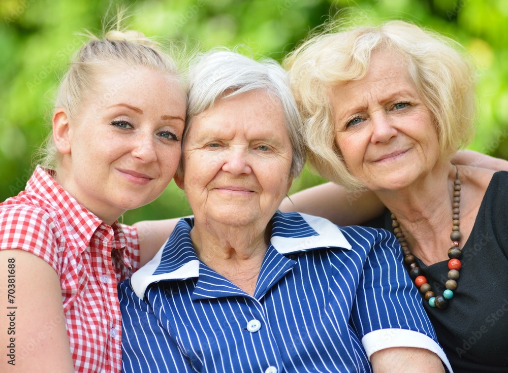 Happy and smilling family. Three generations of women