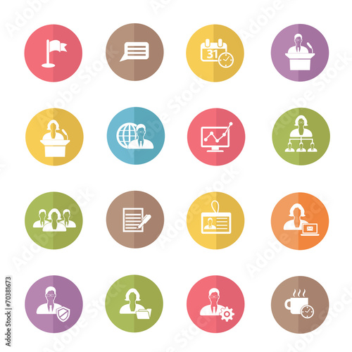 Human resource and business icons colors vector