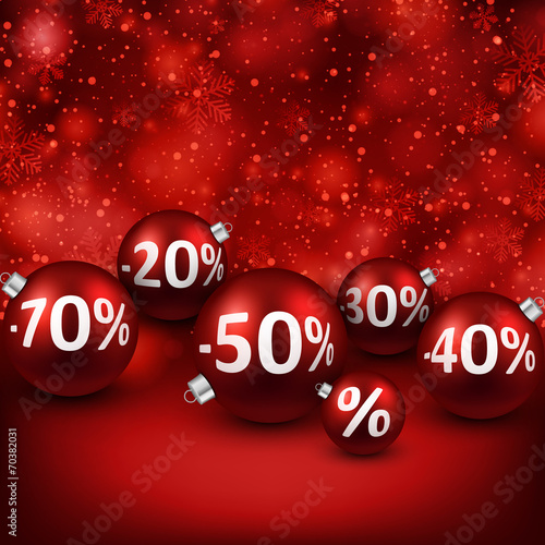 Sale background with christmas balls.