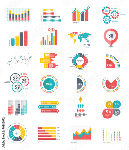 24 icons Infographics Data analysis on white background,vector
