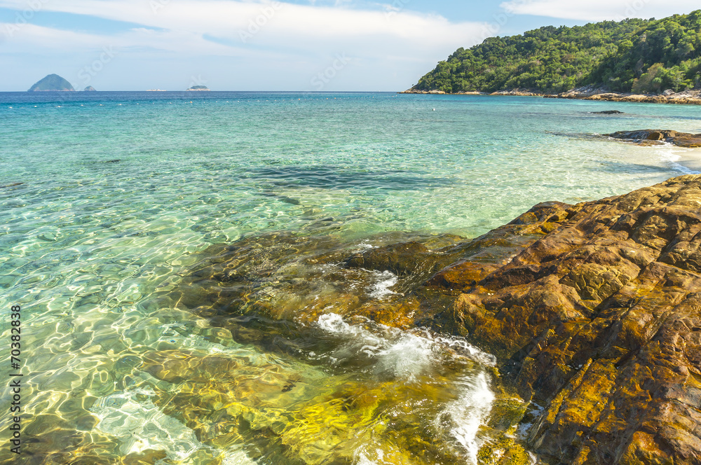 Island with clean and clear water at Perhentian Island, Malaysia