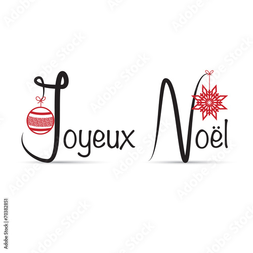 Joyeux Noël avec décoration rouge