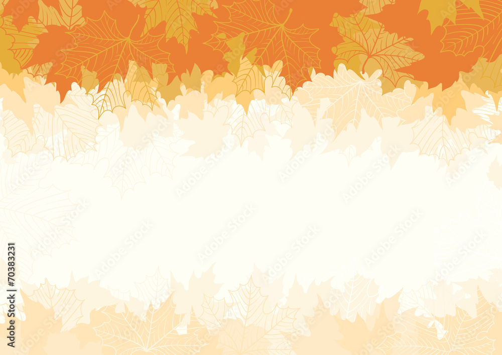 Naklejka premium Vector background with Autumn maple leaves at retro style